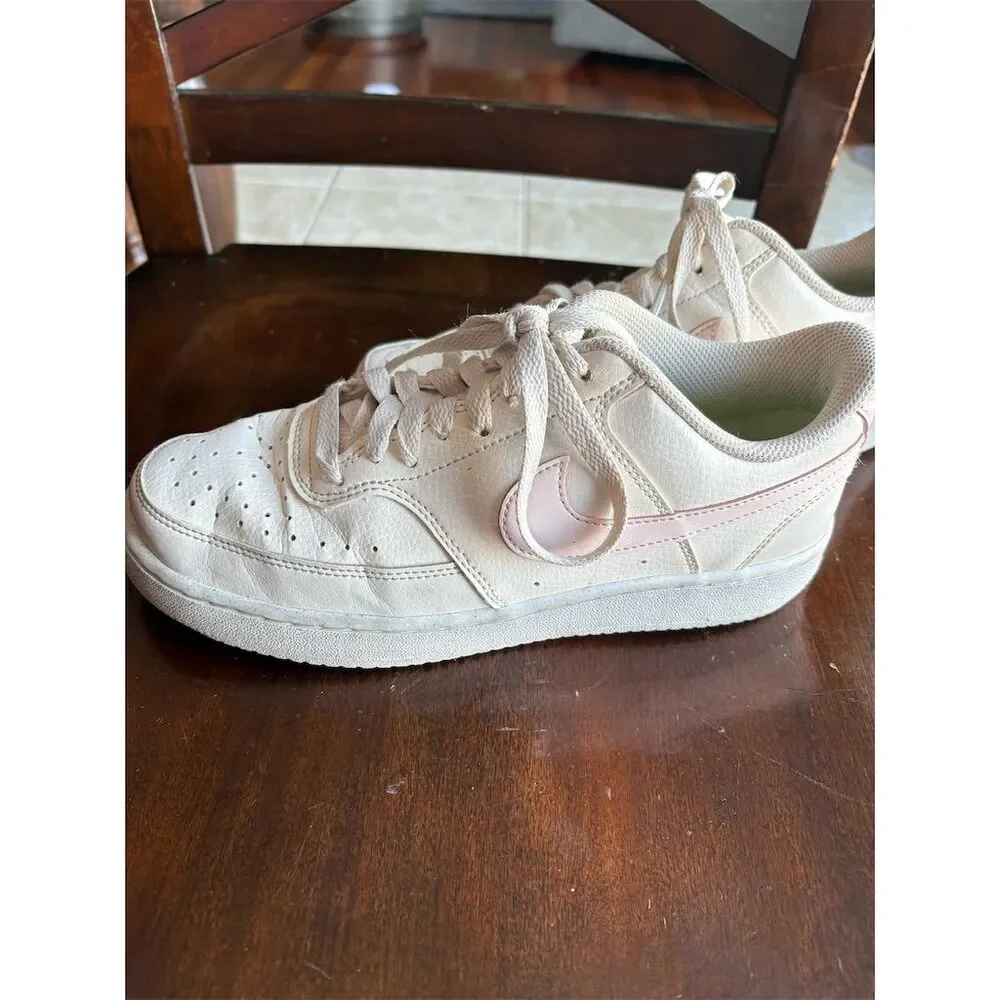 Nike Court Vision Low Women's Shoes White Pink‎ Swoosh Size 7.5 Casual